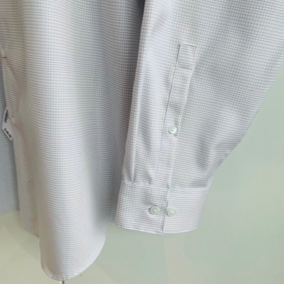 Calvin Klein Men's Shirt Slim-Fit Long Sleeve Non-Iron Button Up Size 18 34/35 - Picture 3 of 8